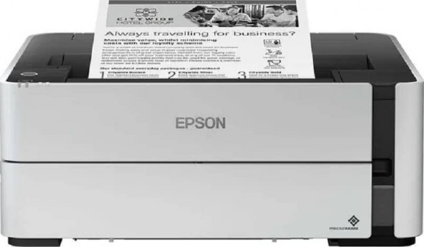 Epson EcoTank M1180 Monochrome WiFi InkTank Printer, 400 Nozzles Black, 1200 x 2400 DPI, Pigment Ink, 20ppm Print Speeds, White | C11CG94404BY